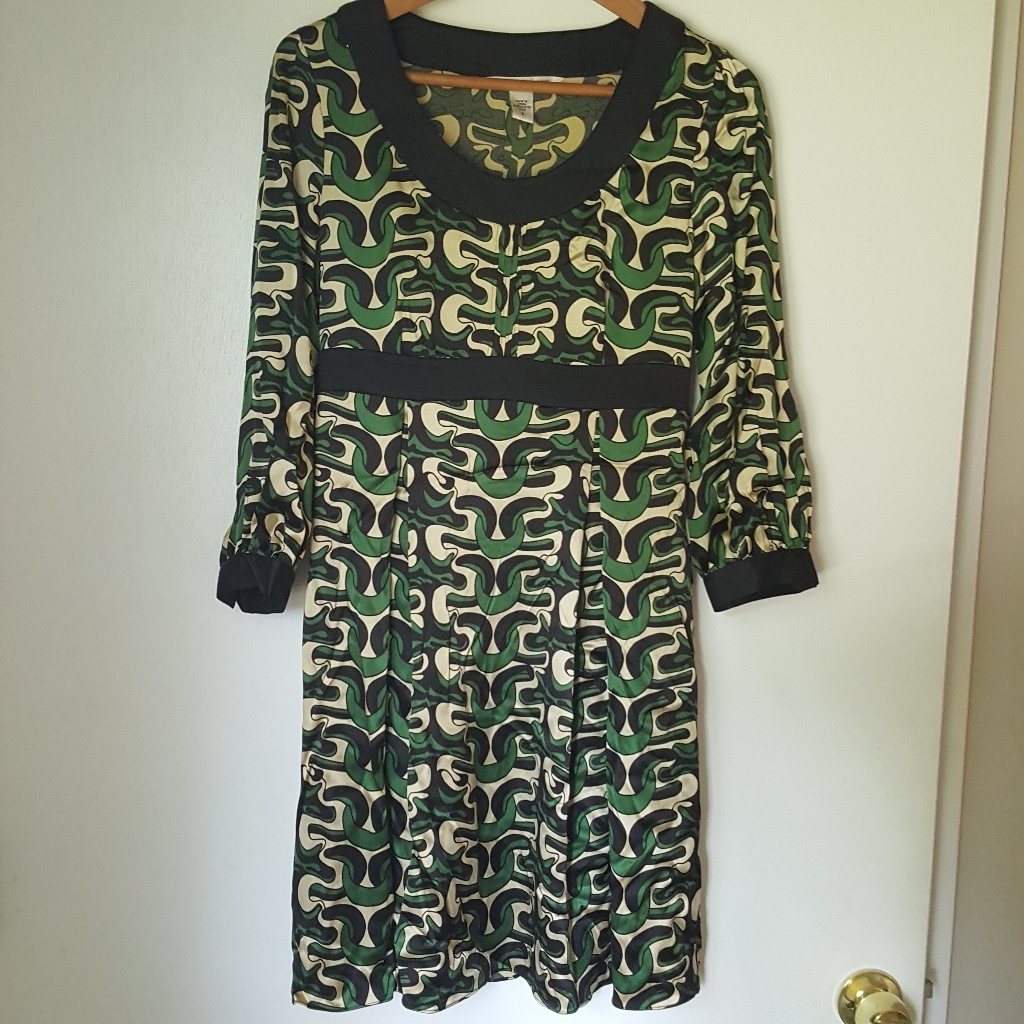 Diane Von Furstenberg Abstract Print Silk Dress